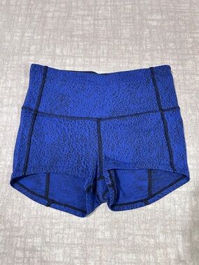 Lululemon Women's Size 2 Blue Black Base Pace Tight Shorts Biker